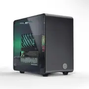 Raspberry Pi 5 Case, Aluminum Mini Tower Case with Cooling Fan and Color Changin