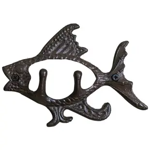 掬涵 鑄鐵飛魚掛鉤 墻鉤 花園庭院戶外裝飾個性雜貨ZAKKA美式