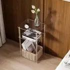 Acrylic Side Table Accent Side Table for Living Room Clear NightStand Table
