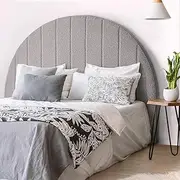 Furb Bed Headboard Queen Beds Head Frame Base Upholstered Modern Arch Shape Beds Headboards Bedroom Furniture Freestanding for Home Bedroom, Grey