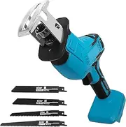 Cordless Reciprocating Saw, Electric Reciprocating Saw Compatible with Makita 18 V Battery, Ideal for Sawing with Wood, Includes 4 x Reciprocating Saw Blade, Battery and Charger Not Included