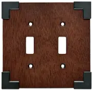 (12 Pack) Brainerd - Rowland - Double Switch Wall Plate - Charcoal Ebony and Sof