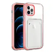 Nevenka Clear Card Case Slim Fit Protective Soft TPU Case with Card Holder for iPhone 13/13Pro/Pro Max-Pink