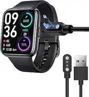 Compatible with Tensky ID208 Smart Watch Charger, 2 Pin Magnetic USB Replacement Charging Compatible with Tensky ID208 / 208BT 1.7" Smart Watch (Black)