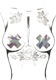 [Pastease] Green Camo Cross Pasties