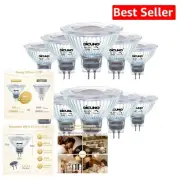 Dimmable 2700K MR16 LED Bulbs 10-Pack, GU5.3 Base, Flicker-Free Lighting