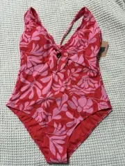 Shade & Shore One-piece Swimsuit Size L( 12-14) Indonesian Floral design