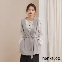 在飛比找momo購物網優惠-【non-stop】無領綁帶長版西裝背心-2色