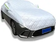 Half Car Cover Anti-Hail for Alfa Romeo 1750 GTV (1967) | 4080 x 1580 x 1310mm Dusty Proof Car Covers All Weather Waterproof Snowproof UV Protection Windproof Outdoor,All-Weatherproof(Silver)