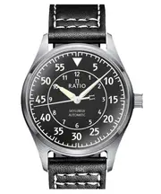 RATIO Skysurfer Pilot Black Textured Dial Automatic RTS320 200M Mens Watch