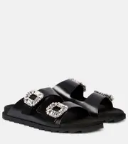 [Roger Vivier] Roger Vivier Slidy Viv' leather sandals AU 9 black