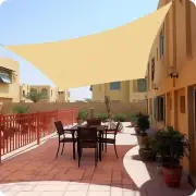 8'X10' Rectangle Sand Sun Patio Shade Sail Canopy Use for Patio Backyard Lawn...