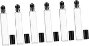 Homoyoyo 6 Pack of 10ml Essential Oil Roller Bottles - Refillable Glass Roll-On Dispensers for Aromatherapy Perfume Hand Soap and Lip Balms Clear Design for Easy Use