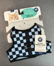 [Whisker City] NWT Black and Blue Checkered Cat Dog Harness