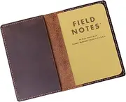 Genuine Leather Journal Cover for Field Notes Notebooks, Moleskine Cahier Journal Pocket 3.5 x 5.5 Inches, Bourbon Brown