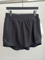 Lululemon Hotty Hot HR Skirt NWT Size 10 Black Liner 4” Reflective