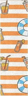 Amooorous Orange White Stripes Summer Juice Decorative Grip Tape roll Skateboard Bubble Free pro Scooters Grip Tape Waterproof Cruiser Griptape 33×9 Inch