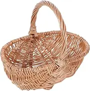 Abaodam Woven Hand Basket for Collecting Eggs Fruits Vegetables Lightweight Rattan Willow Basket with Handle for Outdoor Picnics Market Shopping