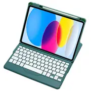 360 Rotation Bluetooth Keyboard Leather Case For Ipad 10.9 2022 Green Keyboards
