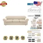 Machine Washable Stretch Sofa Covers - 4 Piece Set for Sofas Up to 103 Inches