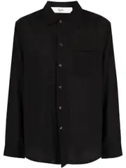 [Séfr] Leo spread-collar cotton shirt L Black