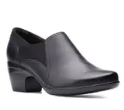 Clarks Womens Emily Amelia Black Leather Booties Shoes 7 Medium NIB