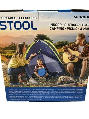 Portable Folding Stool Telescopic Chair Camping Fishing Indoor Height Adjustable