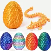3D Printed Articulated Dragon Egg,Dragon Eggs with Dragon Inside,Silk Orange