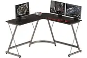 Espresso L-Shaped Gaming Desk for Office or Home Use