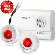 Caregiver Pager 2 Wireless Call Buttons, SOS Alert System for Seniors, Emergency