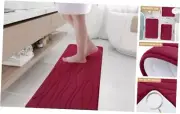 Memory Foam Bathroom Rug Mat 47x17, Extra Soft and Absorbent Bath Mats, Non