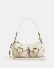 COACH Ashton Baguette Bag Patent Leather Pearl CV943 Outlet New