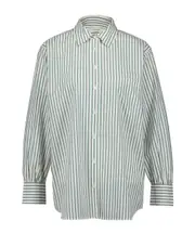 cutaway collar vertical stripes shirt XS White