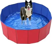 Dog Pool,Foldable Dog Pool - Portable Swimming Pool - 32x8 inch PVC Foldable Pet Pool, Bath Tub, Portable Kiddie Pool, Kiddie Pool for Chubby