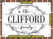 Clifford Family Decorative Metal Door or Wall Plaque (Style 1)
