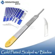 Scalpel Handle #3 Gold W/Blades #15 Surgery Crafts Podiatry Plant Cutting & More