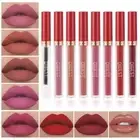 QiBest 8pcs Matte Liquid Lipstick with Lip Plumper Makeup Set Velvety A