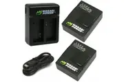 Wasabi Power Battery (2 Pack) and Dual USB Charger Kit for GoPro Hero3, Hero3+ and GoPro AHDBT-201, AHDBT-301, AHDBT-302, AHBBP-301