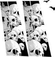 Skull Center Pillar and Side Door Decals - Halloween Car Stickers, Adhesive Pillar Decals, Stylish Accessories, Skull-Themed Decor