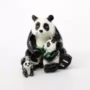 Kingspoint Designs Papa & Baby Panda Bear Trinket Box with Matching Necklace