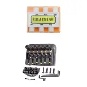 1 Set Saddle Electric Guitar Fixed Bridge Tailpiece with Pitch Pipe