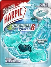 [Harpic] Turquoise Power Toilet Block Cleaner, Tropical Lagoon (Pack of 1)