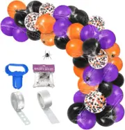 Halloween Decorations Balloon 124 Pcs Balloons Arch Garland Kit with Spider Webs