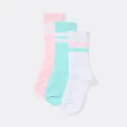 Brilliant Basics Kids Striped Crew Sock 3 Pack - Pink & Mint
