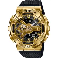 在飛比找momo購物網優惠-【CASIO 卡西歐】G-SHOCK 重金屬工業風雙顯錶-黑