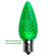 LED C9 LED Light Bulb GREEN Faceted CHRISTMAS Replacement 5 Diode E17 Base NEW