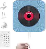 CD Dvdplayer Portable Bluetooth Wall Mountable Disc HiFi Speakers with Dust Cover Home Audio FM Radio USB Music Player AUX Jack & Remote Control,Blue