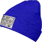 [YANYU] Grey Tribal Print Windproof Hat Beanie Hat Winter Hat Beanie Hat Soft Knit Cap for Men and Women