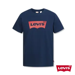 Levis 男款 重磅短袖T恤 / 修身版型 / 經典Logo / 210GSM厚棉 深藍