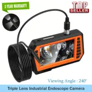 Endoscope Camera Triple-Lens Borescope with 4.3" Screen IP67 Waterproof HD 1080P